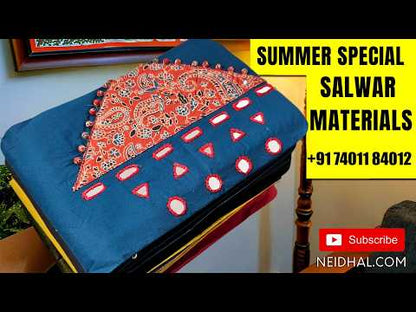 Pastel green silk cotton unstitched salwar material,rich thread weaving on front,(Silky, Lining Needed)silky bottom, floral buttas on silk cotton dupatta with thread weaving pallu and borders(TAPPING NEEDED). AP261710