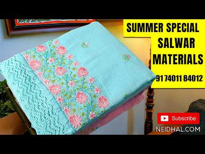 Bright maroon fancy silk cotton unstitched salwar material,golden thread weaving daman border, (lining needed)NO BOTTOM,weaving buttas on fancy sik cotton dupatta with thread woven borders. MR260705