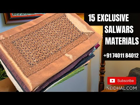Dark blue premium jute silk unstitched salwar material youtube video