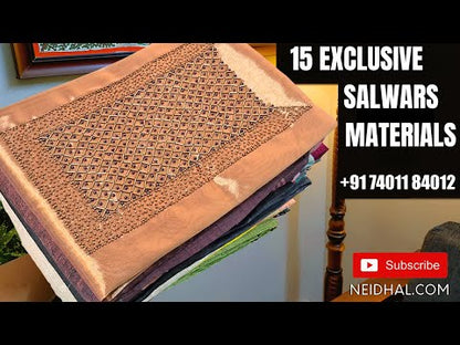 Dark blue premium jute silk unstitched salwar material youtube video