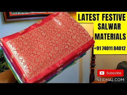 Pastel Green semi linen unstitched salwar material (lining optional) kantha stitch, applique work on yoke, matching santoon bottom, digital floral printed semi linen dupatta. DC252118