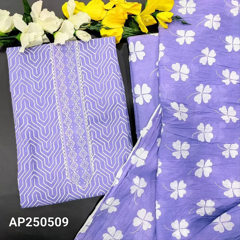 Purple abstract printed soft cotton salwar material ap250509-Neidhal