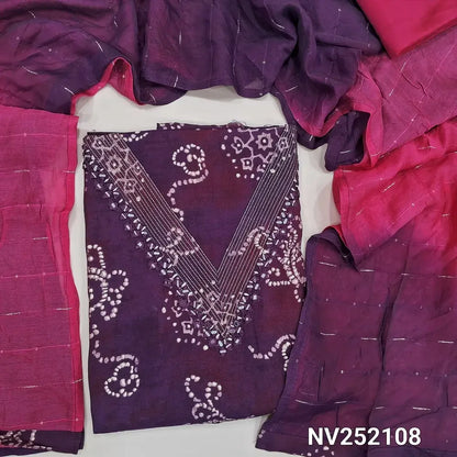 purple and marron tint bandhini printed modal maslin silk salwar material nv252108-Neidhal