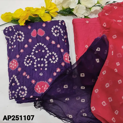 Purple bandhini cotton salwar material ap251107-Neidhal