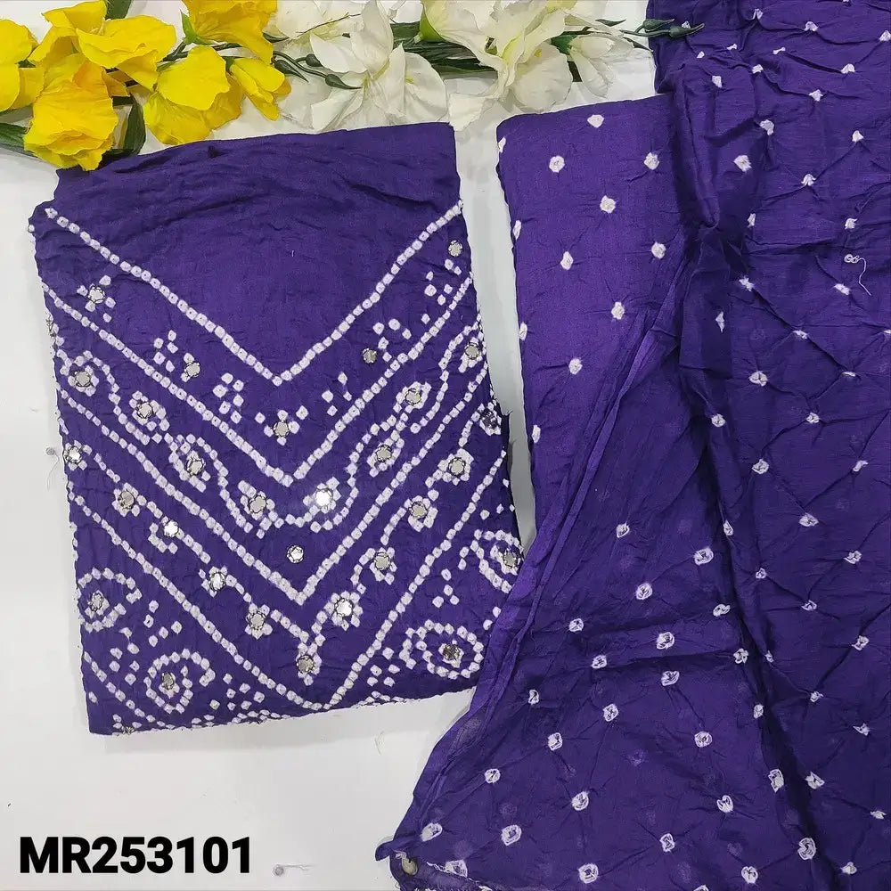Purple bandhini cotton salwar material mr253101-Neidhal