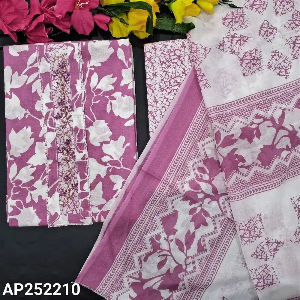 Purple Cotton Salwar Material with Bead Work AP252210– Neidhal