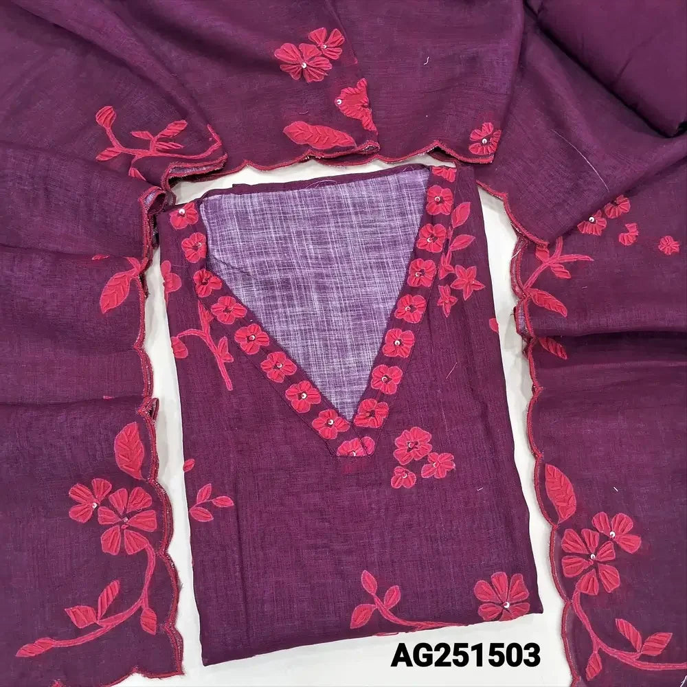 Purple designer digital printed pure linen salwar material ag251503-Neidhal