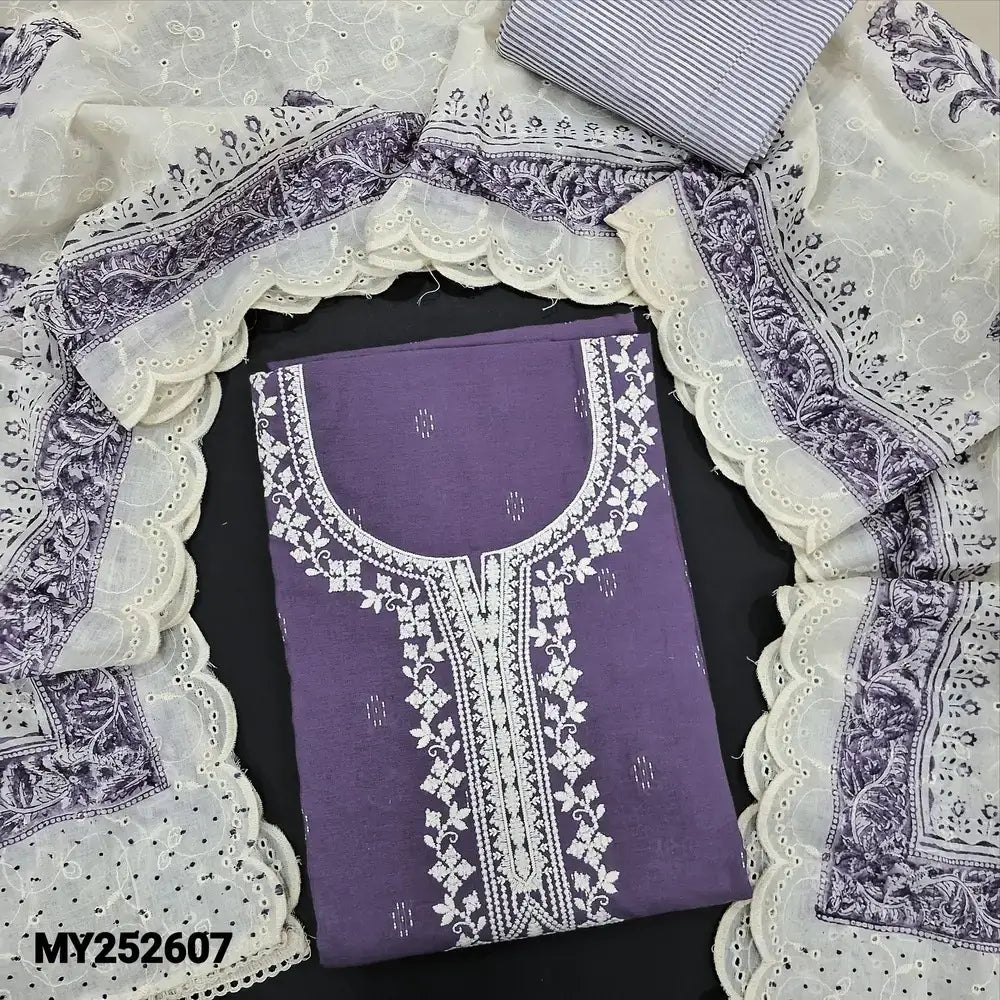 Purple designer handloom cotton salwar material my252607-Neidhal