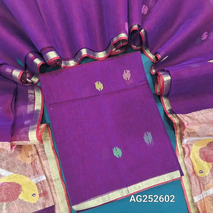 Purple designer muslin jamdani salwar material ag252602 Neidhal