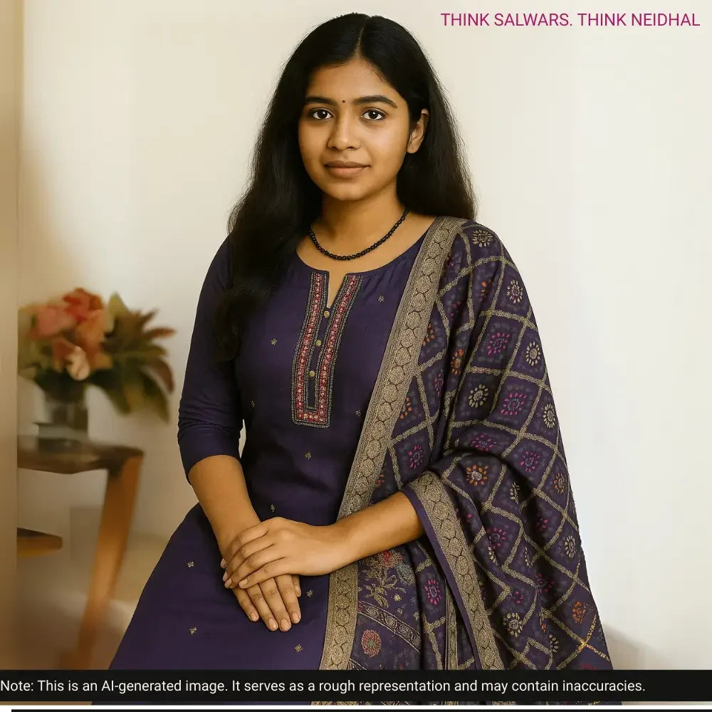 Purple designer premium russian silk salwar material ag251013 Neidhal