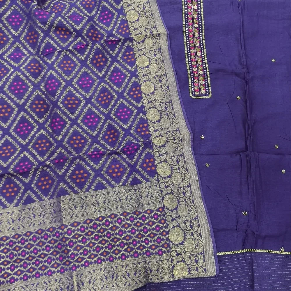 Purple designer premium russian silk salwar material ag251013-Neidhal