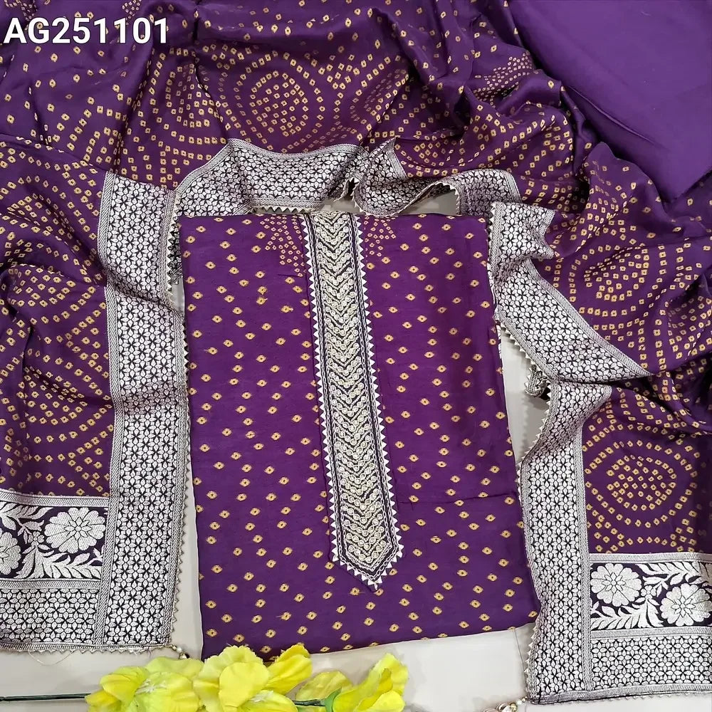 Purple designer pure dola silk salwar material ag251101-Neidhal
