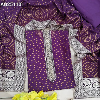 Purple designer pure dola silk salwar material ag251101-Neidhal