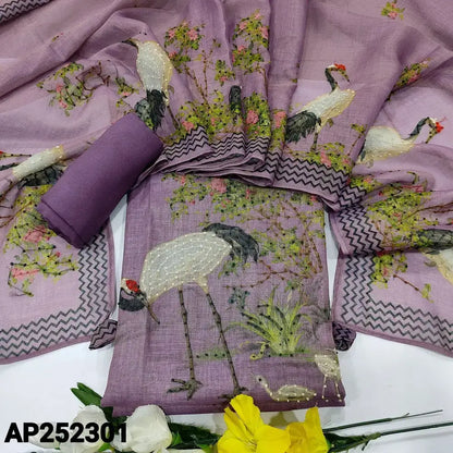 Purple designer tissue linen salwar material ap252301-Neidhal