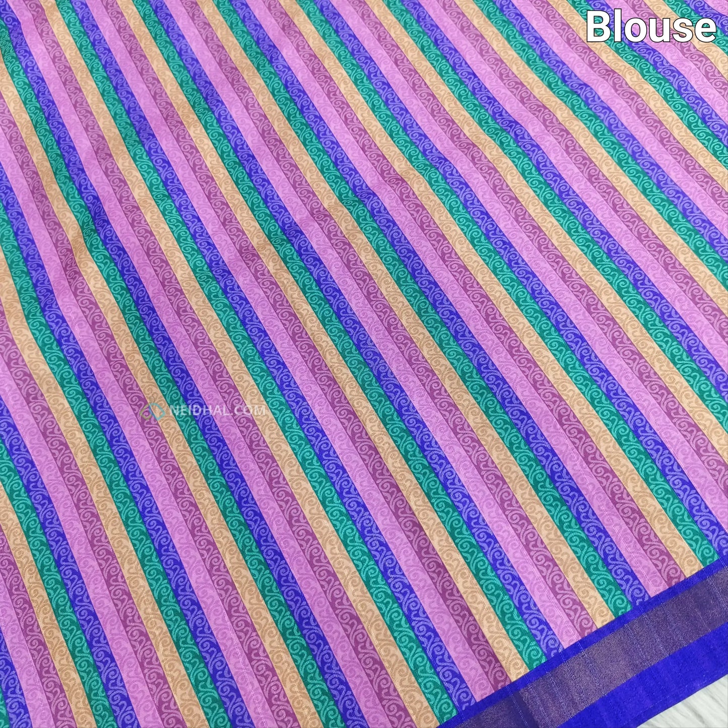 Purple Digital Printed Chappa Silk Saree - Lotus Pallu | Neidhal