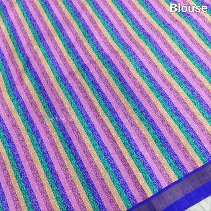 Purple Digital Printed Chappa Silk Saree - Lotus Pallu | Neidhal