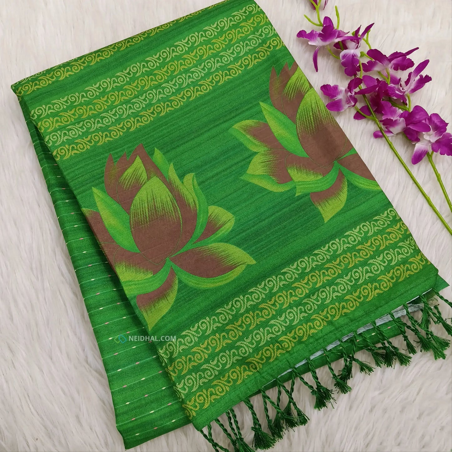 Purple digital printed chappa silk saree ns50-Neidhal