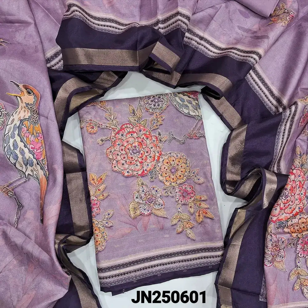 Purple digital printed silk cotton salwar material jn250601-Neidhal