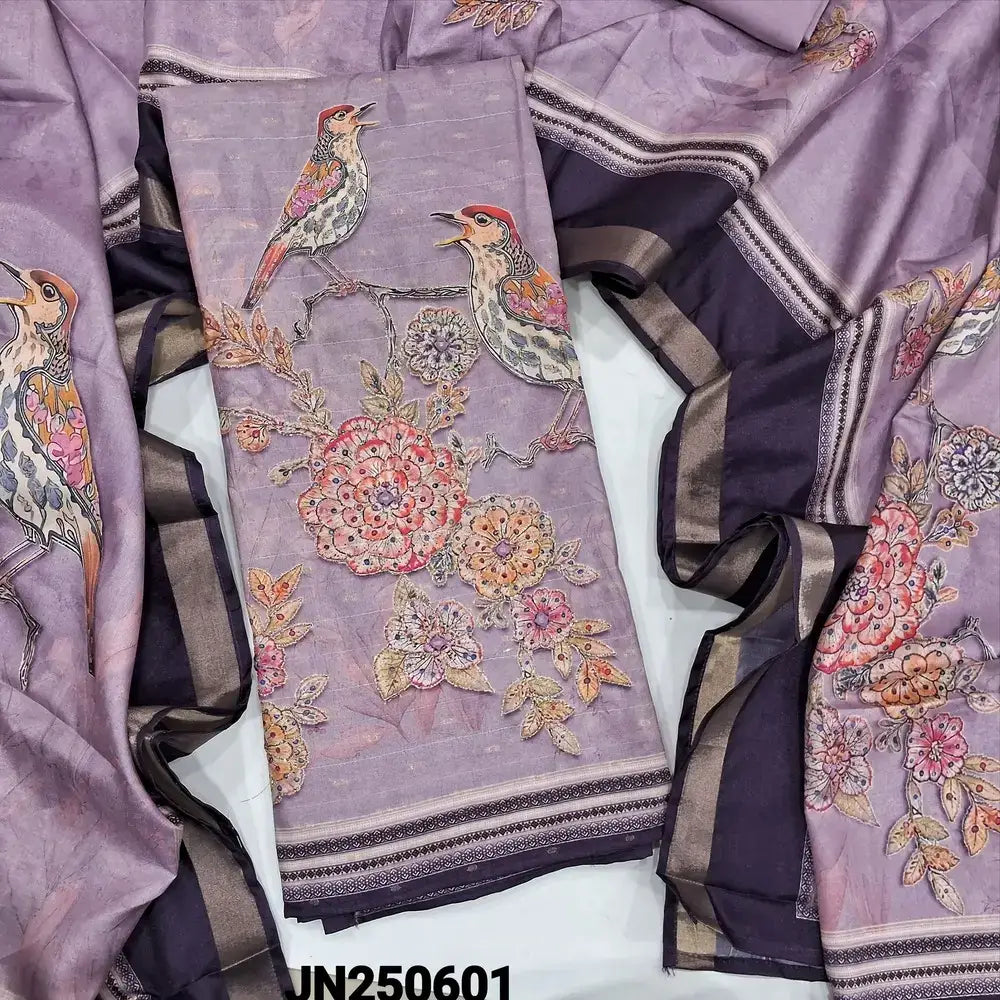 Purple digital printed silk cotton salwar material jn250601-Neidhal
