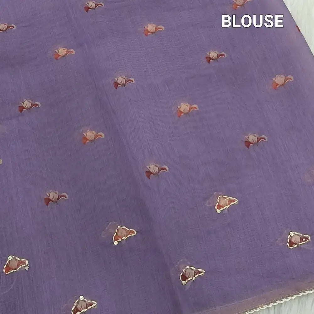 Purple digital printed soft silk cotton saree ns205-Neidhal