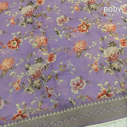 Purple digital printed soft silk cotton saree ns205-Neidhal