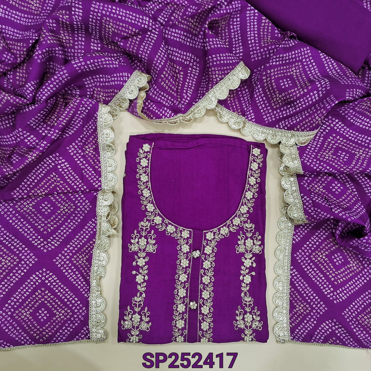 Purple dola silk salwar material SP252417-Neidhal