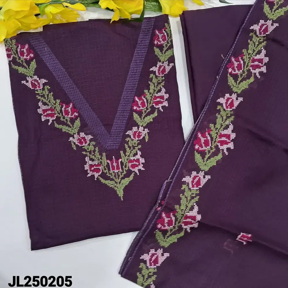 Purple fancy kota silk cotton salwar material jl250205-Neidhal