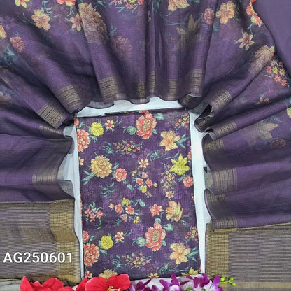 Purple floral printed fancy kota silk cotton salwar material ag250601-Neidhal