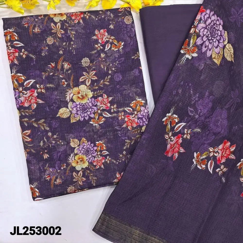 Purple floral printed fancy kota silk cotton salwar material jl253002-Neidhal