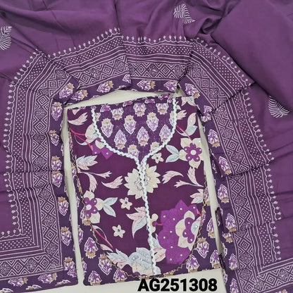 Purple floral printed pure cotton salwar material ag251308-Neidhal