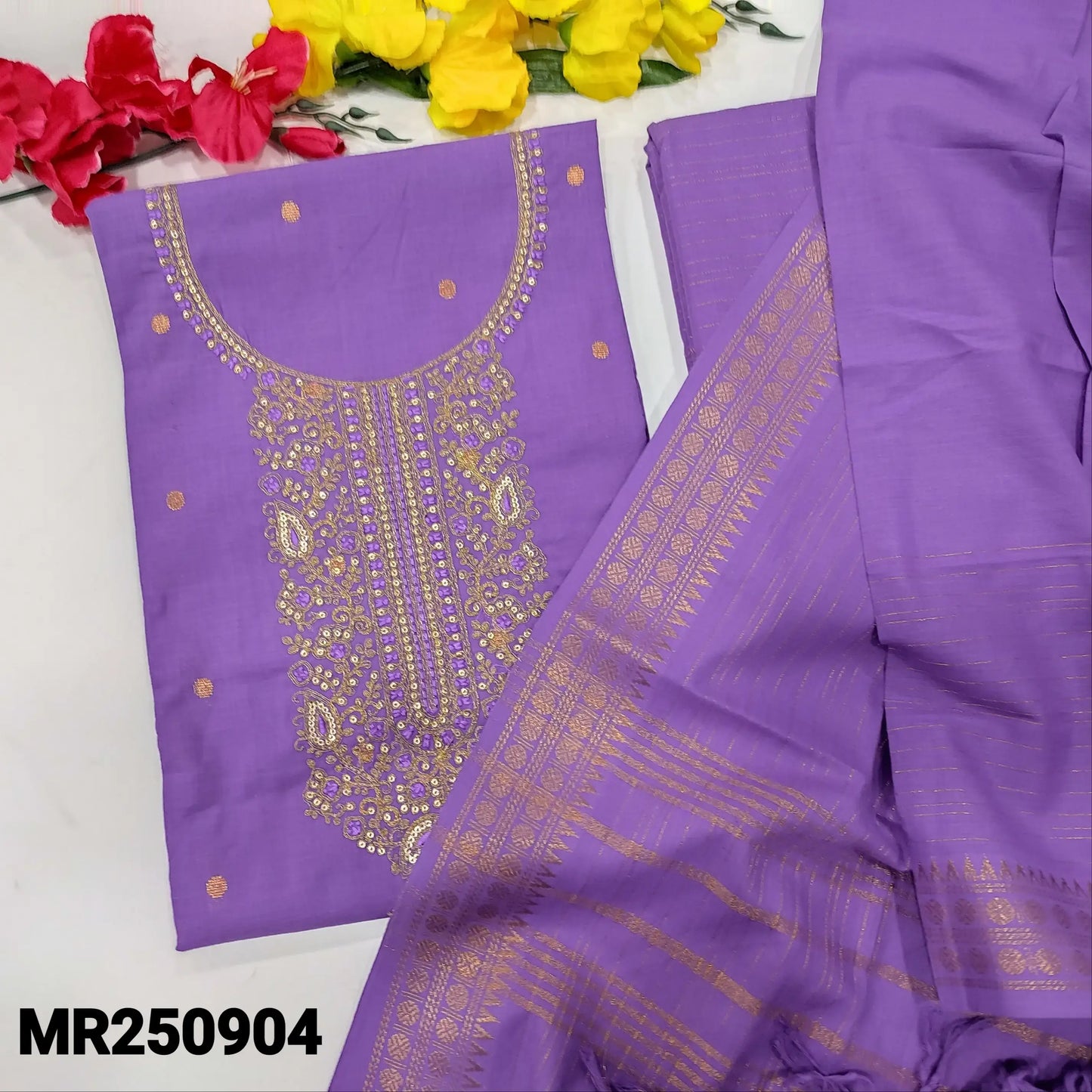 Purple handloom cotton salwar material mr250904-Neidhal