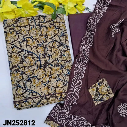 Purple kalamkari block printed pure cotton salwar material jn252812-Neidhal