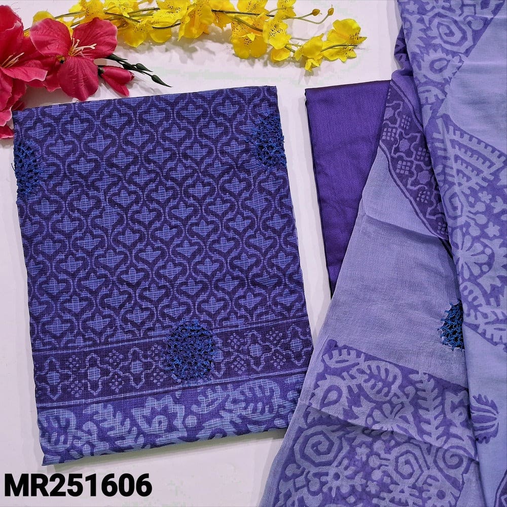 Purple lavender block printed fancy super net salwar material mr251606-Neidhal