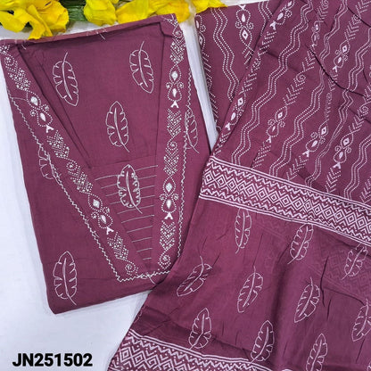 Purple leafy printed premium cotton salwar material jn251502-Neidhal