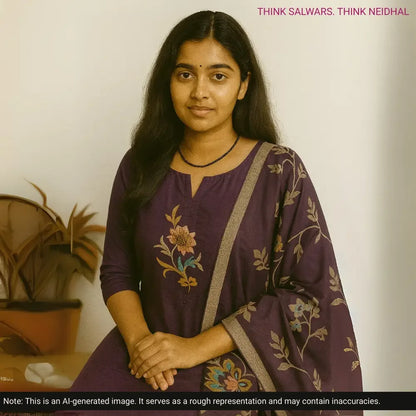 Purple liquid fabric salwar material ag251616 Neidhal