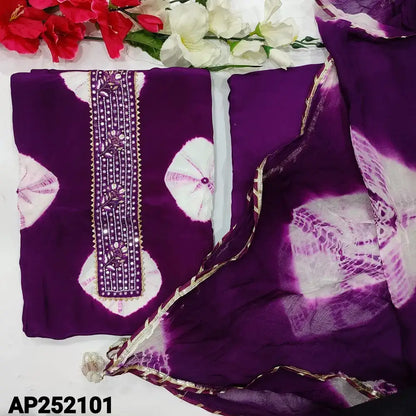 Purple Original Shibori Russian Silk Salwar Material AP252101- Neidhal