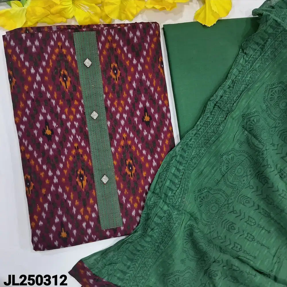 Purple patola printed cotton salwar material jl250312-Neidhal