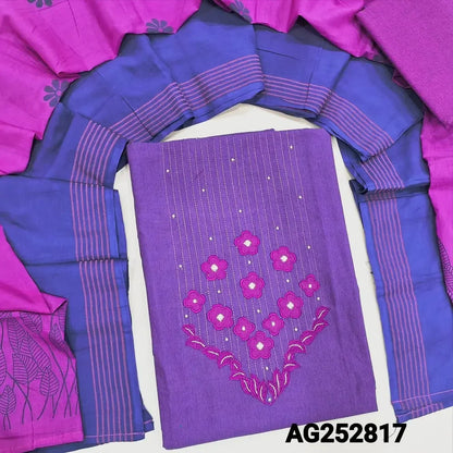 Purple premium handloom cotton salwar material ag252817 Neidhal