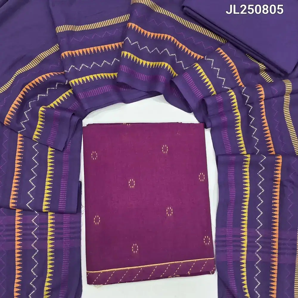 Purple premium handloom cotton salwar material jl250805-Neidhal