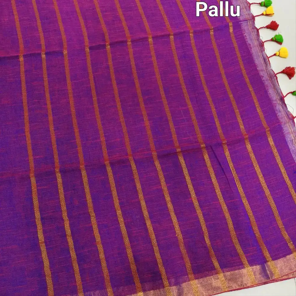 Purple premium linen saree ns150-Neidhal