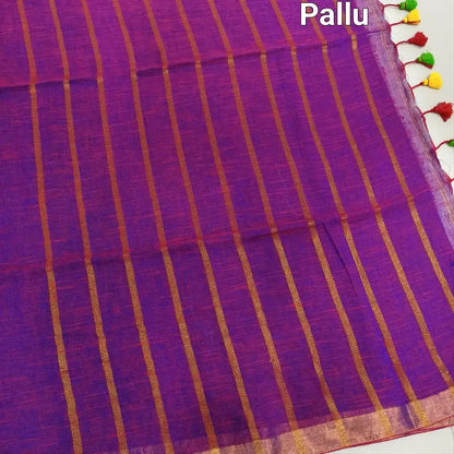 Purple premium linen saree ns150-Neidhal