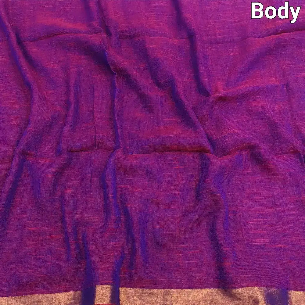 Purple premium linen saree ns150-Neidhal