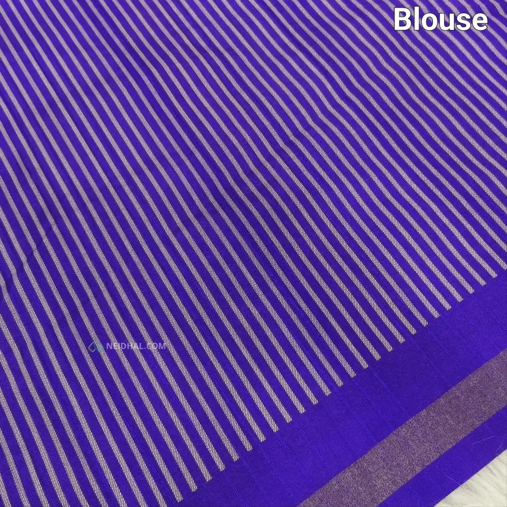 CODE NS09: Purple printed chappa silk saree jakard design all over chakra print with gold tissue borders printed short