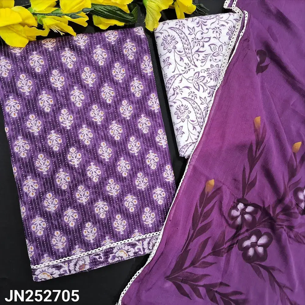 Purple printed kantha cotton salwar material jn252705-Neidhal