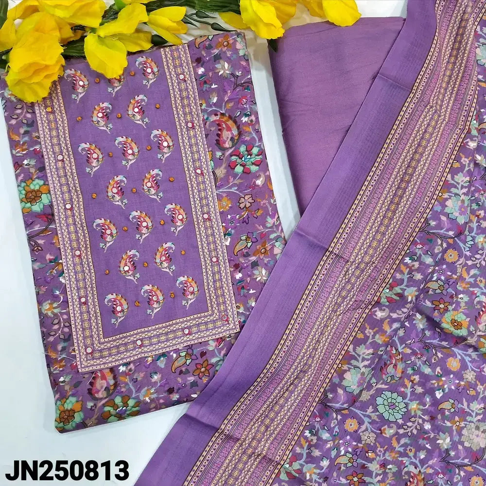 Purple printed premium satin cotton salwar material jn250813-Neidhal