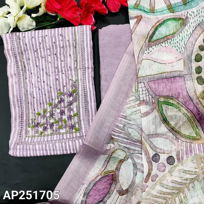 Purple printed semi linen salwar material ap251705-Neidhal
