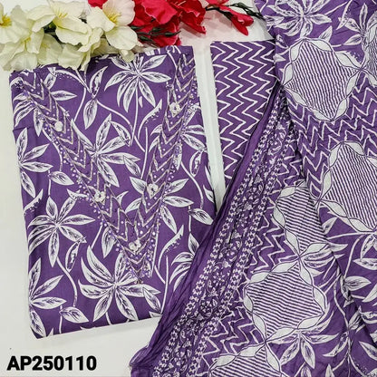 Purple printed soft cotton salwar material ap250110-Neidhal
