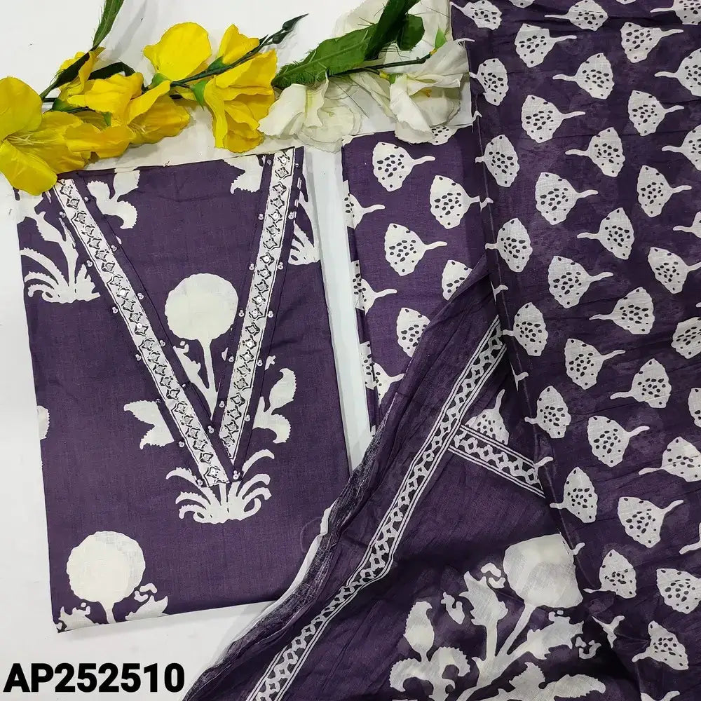 Purple printed soft cotton salwar material ap252510-Neidhal