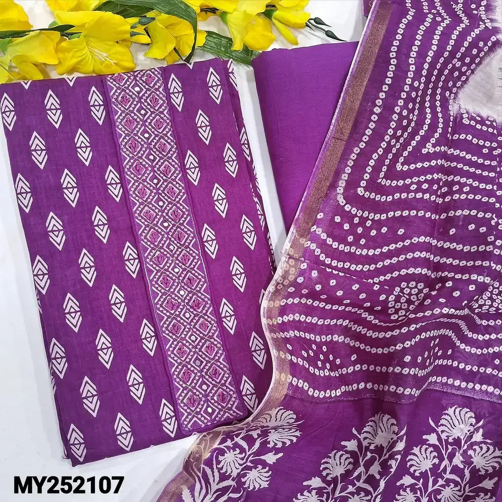 Purple printed soft cotton salwar material my252107-Neidhal