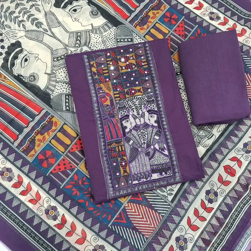 Purple pure cotton salwar material jn251409-Neidhal